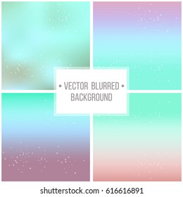 Set of abstract colorful blurred backgrounds. Vector illustration. 