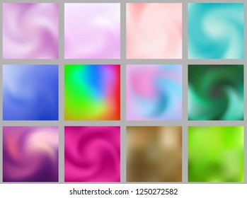 Set of abstract colorful blurred gradient mesh vector background. Element for your website, presentation, app and other. All elements are easily editable. Modern, trend colors