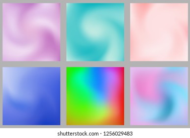 Set of abstract colorful blurred gradient mesh vector background. Element for your website, presentation, app and other. All elements are easily editable. Modern, trend colors