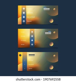 Set of Abstract Colorful Blurred Header, Banner or User Interface Templates for Web or App Development - Vector Illustration