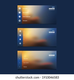 Conjunto de plantillas de encabezado, pancarta o interfaz de usuario de color abstracto para el desarrollo de aplicaciones o Web - Ilustración vectorial