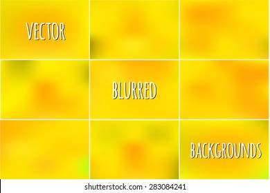 Set of abstract colorful blurred vector backgrounds. 