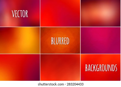 Set of abstract colorful blurred vector backgrounds. 

