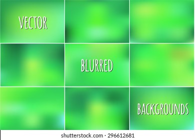 Set of abstract colorful blurred vector backgrounds.