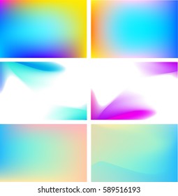Set of abstract colorful blurred vector backgrounds.