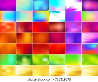 Set of abstract colorful blurred vector backgrounds.