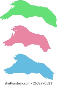 Set of abstract colorful brush strokes in green, pink, and blue. Great for digital art, paint textures, grunge backgrounds, or creative project elements