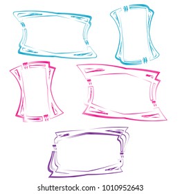 set of abstract colorful bubble speech quote box illustration