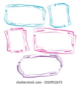 set of abstract colorful bubble speech quote box illustration