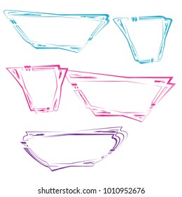 set of abstract colorful bubble speech quote box illustration