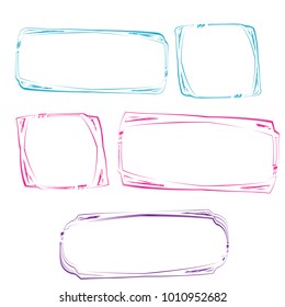 set of abstract colorful bubble speech quote box illustration
