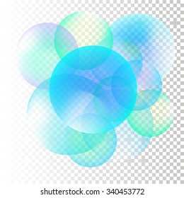 set of abstract colorful bubbles with place for text