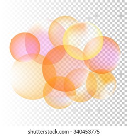 set of abstract colorful bubbles with place for text