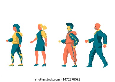 Set of abstract colorful characters, ready for animation.