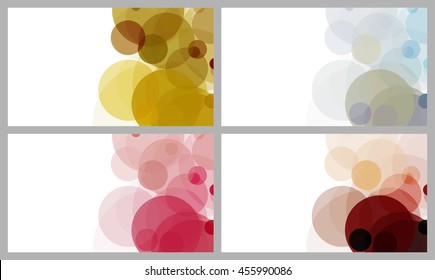 Set of abstract colorful circle backgrounds.