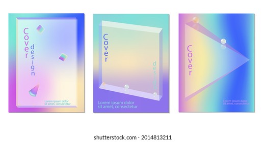 A set of abstract colorful covers for a magazine, advertising. 