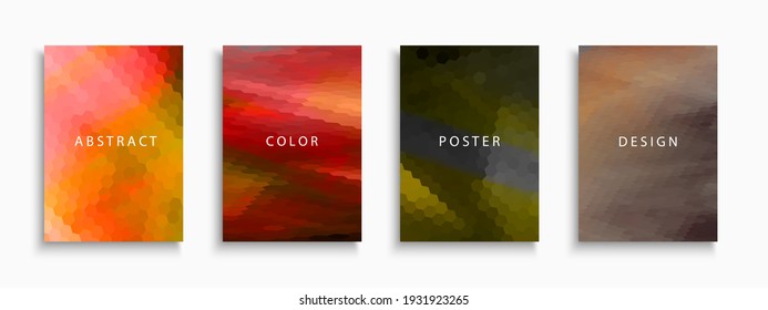 Set of abstract colorful covers, templates, banners, placards, brochures, cards, flyers and etc. Vector painting posters - mosaic gradient design