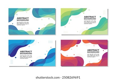 Set of abstract colorful design background. Vector illustration