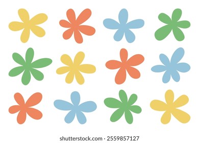 Set of  abstract colorful flower shape