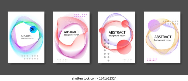 Set of abstract colorful. Fluid gradients banner design. vector