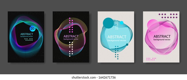 Set of abstract colorful. Fluid gradients banner design. vector