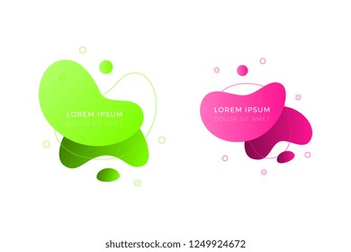 set of abstract colorful fluid shapes.  gradient geometric frames. flat vector illustration easy to edit and customize. modern design elements for business cards, invitations, flyers, brochures