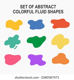 set of abstract colorful fluid shapes vector for promotion marketing concept. Abstract shape tag banner design vector. Simple flat curvy design pattern