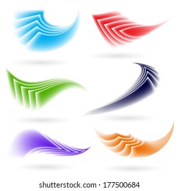 Set of abstract colorful forms on white background