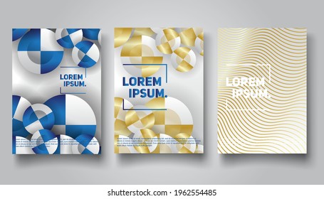 Set Of Abstract Colorful geometric background. Minimal covers design. Perfect for backgrounds for the cover of magazines, Banner, Poster.