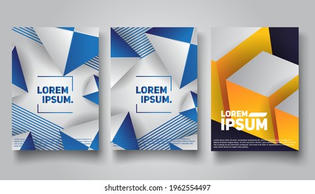 Set Of Abstract Colorful geometric background. Minimal covers design. Perfect for backgrounds for the cover of magazines, Banner, Poster.