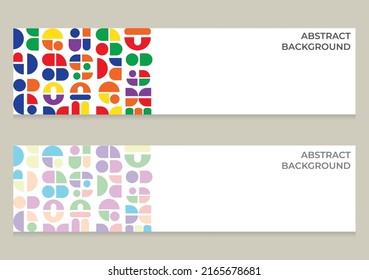 set of abstract colorful geometric banner