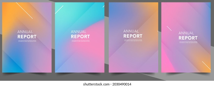 Set Abstract colorful geometric modern annual report flyer Brochure leaflet, the presentation cover, magazine advertising. cover with an abstract background. vector template layout of A4 format