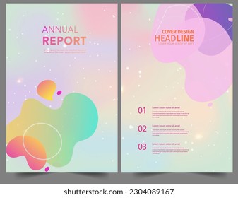 Set Abstract colorful geometric modern annual report flyer Brochure leaflet, the presentation cover, magazine advertising. cover with an abstract background. vector template layout of A4 format