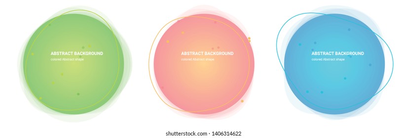 Set Abstract Colorful Abstract Geometric Shape. Geometric Gradient Design for Banner, Card, Brochure. Isolated Waves in Pear, Lima, Saffron-Mango, Froly, Java, Blue colors. Vector Illustration 