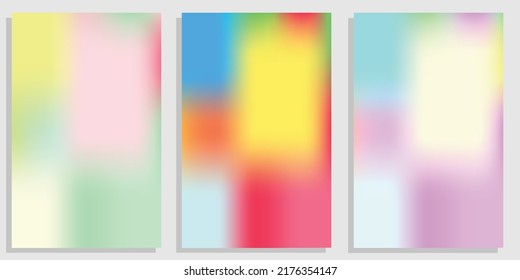 Set Abstract colorful gradient art illustration set. Contrast colors. Vector design layout for banners, flyers, posters, and wallpaper. Eps10