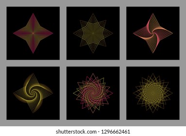 Set of abstract colorful gradients patterns design. Future geometric background