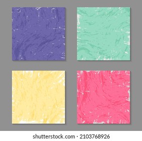 Satz abstrakter, farbiger Grunge-Hintergrund mit unscharfem, weißem Paint