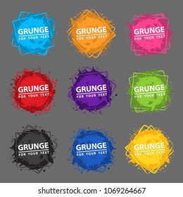 Set abstract colorful grunge splash on white background. Splash set.