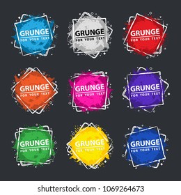 Set abstract colorful grunge splash on white background. Splash set.