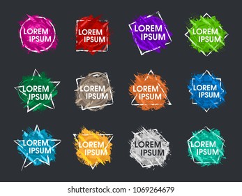 Set abstract colorful grunge splash on white background. Splash set.
