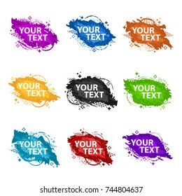 Set abstract colorful grunge splash. Splash set.