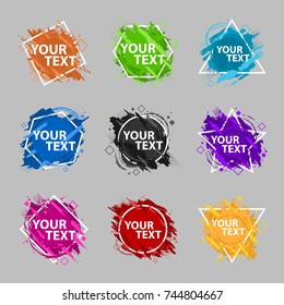 Set abstract colorful grunge splash. Splash set.