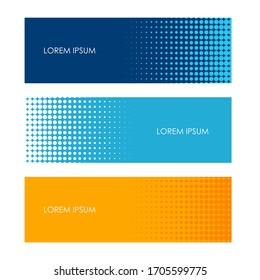 Set of Abstract Colorful Halftone Dots Banner Background Design, Polka Dot Template Vector