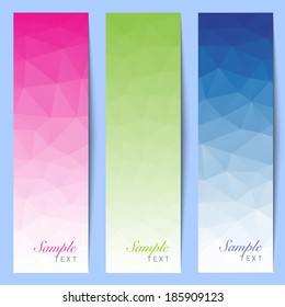 Set of abstract colorful header mosaic vector illustration
