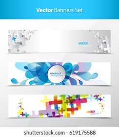 Set of abstract colorful headers.