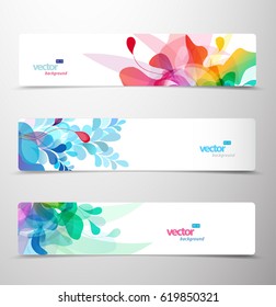 Set of abstract colorful headers.