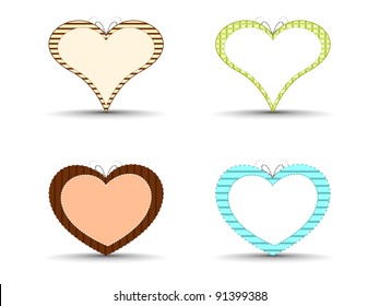 A set of abstract colorful heart shapes on isolated background for Valentines Day.