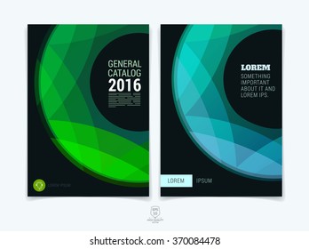 Set of abstract colorful layout brochure, magazine, flyer design, cover or report in A4 with  geometric round circle shapes. Vector Illustration.