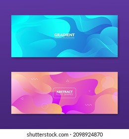 Set Abstract Colorful liquid background. Modern background design. gradient color. Dynamic Waves. Fluid shapes composition. Fit for website, banners, wallpapers, brochure, posters