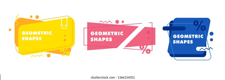 Set abstract colorful liquid geometric shape. Abstract banners with flowing liquid shapes. Set of vector modern trendy flat buttons.